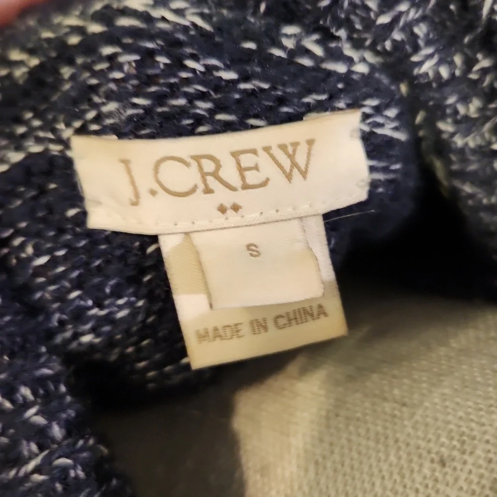JCrew CottonWool Blend Heathered Navy Blue TurtleNeck Sweater Vintage Y2K Chunky